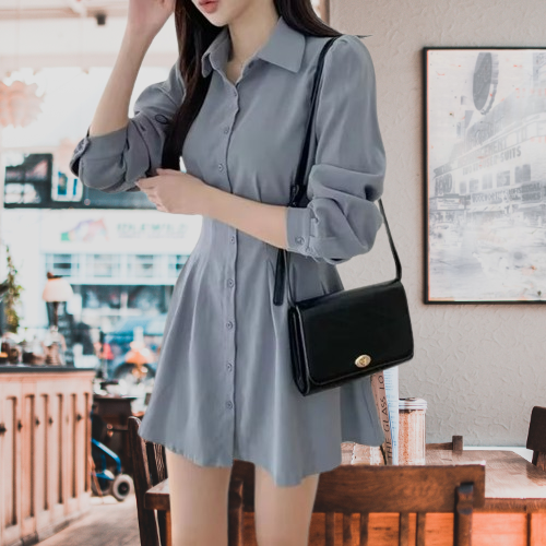 Chic Fashion Slim Mini Long Sleeve Dress